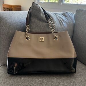 Kate Spade Tan and Black Tote Bag